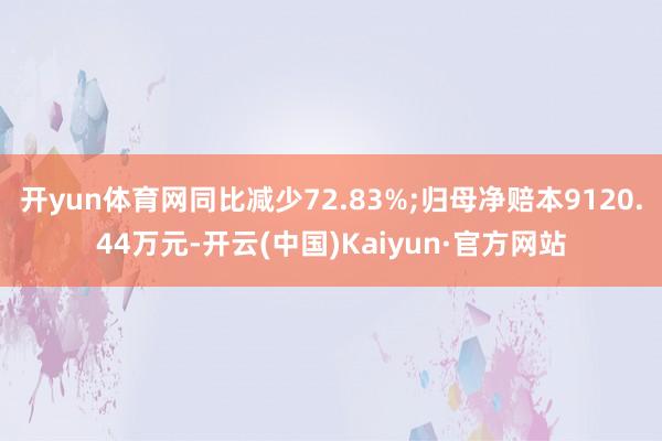 开yun体育网同比减少72.83%;归母净赔本9120.44万元-开云(中国)Kaiyun·官方网站