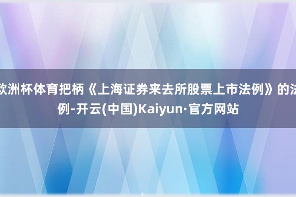 欧洲杯体育把柄《上海证券来去所股票上市法例》的法例-开云(中国)Kaiyun·官方网站