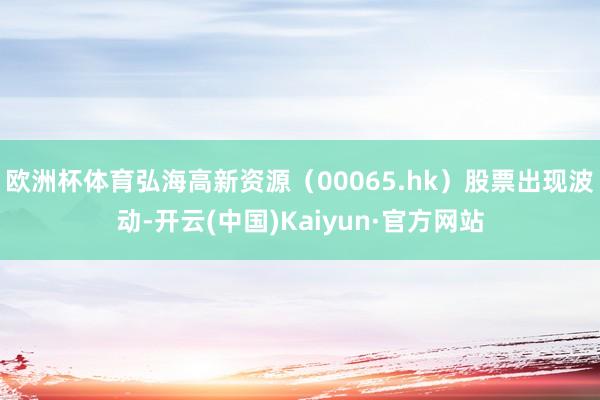 欧洲杯体育弘海高新资源（00065.hk）股票出现波动-开云(中国)Kaiyun·官方网站