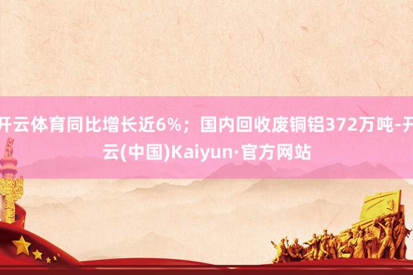 开云体育同比增长近6%；国内回收废铜铝372万吨-开云(中国)Kaiyun·官方网站