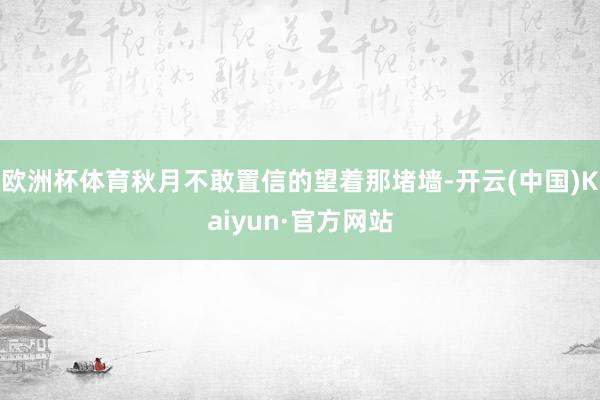 欧洲杯体育秋月不敢置信的望着那堵墙-开云(中国)Kaiyun·官方网站