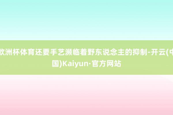 欧洲杯体育还要手艺濒临着野东说念主的抑制-开云(中国)Kaiyun·官方网站