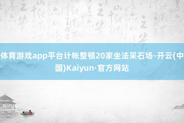 体育游戏app平台计帐整顿20家坐法采石场-开云(中国)Kaiyun·官方网站