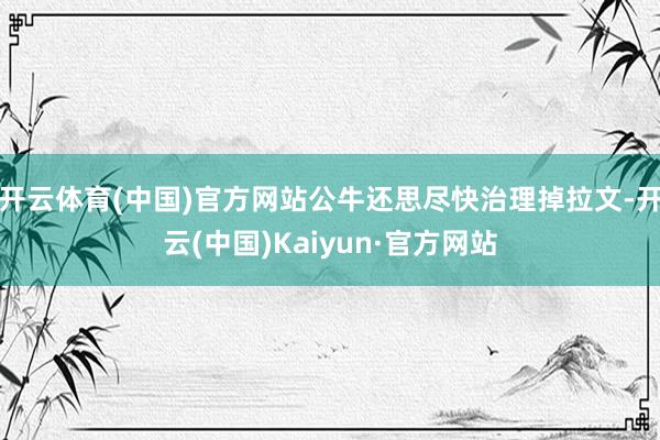 开云体育(中国)官方网站公牛还思尽快治理掉拉文-开云(中国)Kaiyun·官方网站