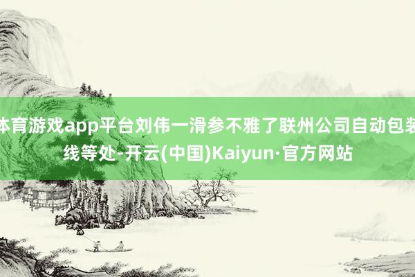 体育游戏app平台刘伟一滑参不雅了联州公司自动包装线等处-开云(中国)Kaiyun·官方网站