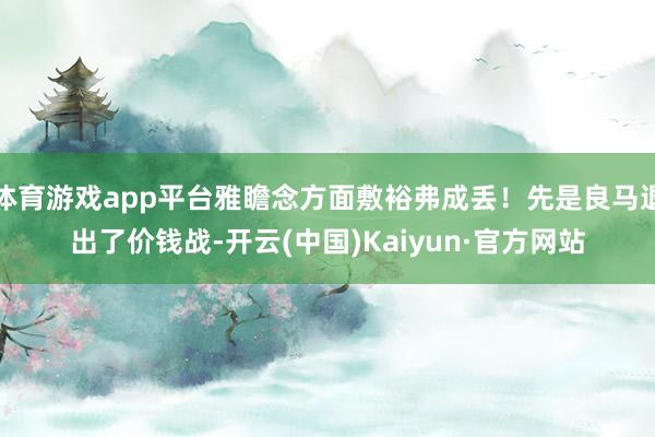 体育游戏app平台雅瞻念方面敷裕弗成丢！先是良马退出了价钱战-开云(中国)Kaiyun·官方网站