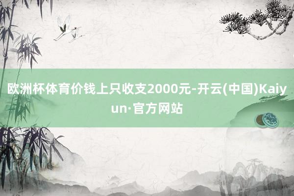 欧洲杯体育价钱上只收支2000元-开云(中国)Kaiyun·官方网站