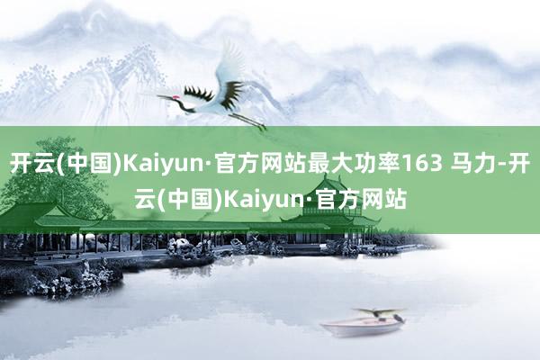 开云(中国)Kaiyun·官方网站最大功率163 马力-开云(中国)Kaiyun·官方网站