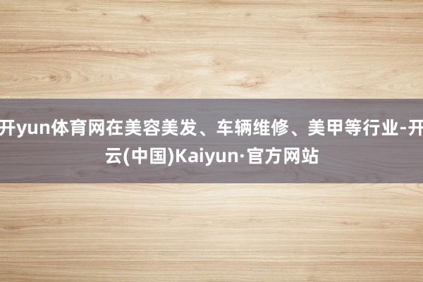 开yun体育网在美容美发、车辆维修、美甲等行业-开云(中国)Kaiyun·官方网站