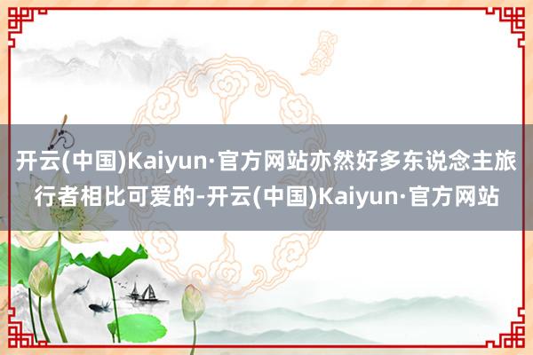 开云(中国)Kaiyun·官方网站亦然好多东说念主旅行者相比可爱的-开云(中国)Kaiyun·官方网站