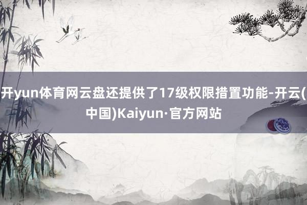 开yun体育网云盘还提供了17级权限措置功能-开云(中国)Kaiyun·官方网站