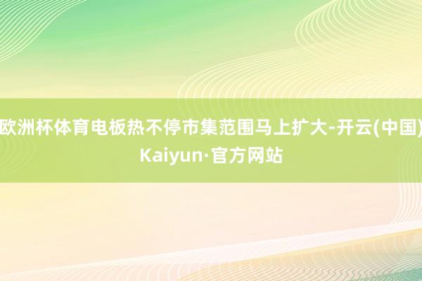 欧洲杯体育电板热不停市集范围马上扩大-开云(中国)Kaiyun·官方网站