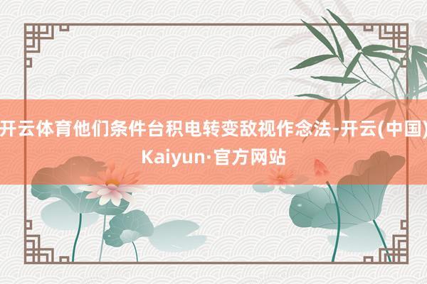 开云体育他们条件台积电转变敌视作念法-开云(中国)Kaiyun·官方网站