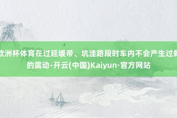 欧洲杯体育在过延缓带、坑洼路段时车内不会产生过剩的震动-开云(中国)Kaiyun·官方网站