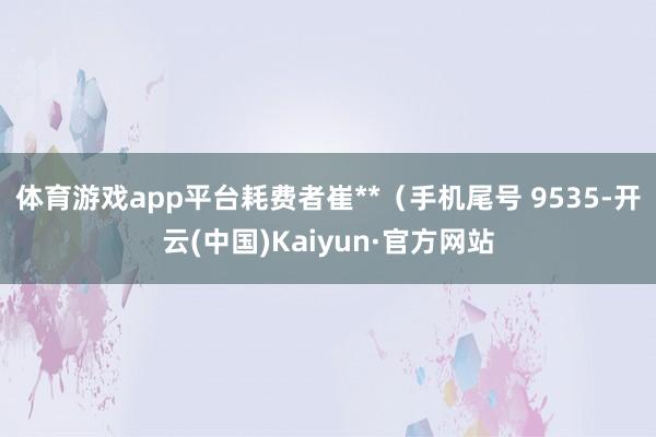 体育游戏app平台耗费者崔**（手机尾号 9535-开云(中国)Kaiyun·官方网站