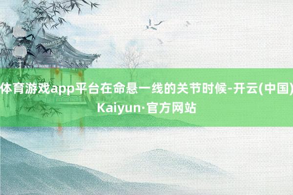 体育游戏app平台在命悬一线的关节时候-开云(中国)Kaiyun·官方网站