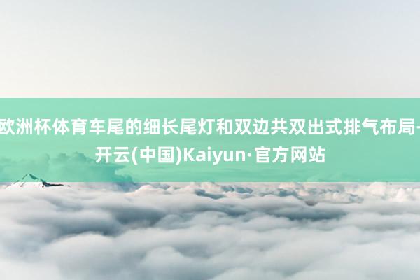 欧洲杯体育车尾的细长尾灯和双边共双出式排气布局-开云(中国)Kaiyun·官方网站