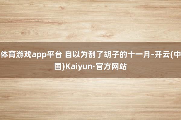 体育游戏app平台 自以为刮了胡子的十一月-开云(中国)Kaiyun·官方网站