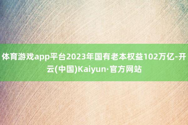 体育游戏app平台2023年国有老本权益102万亿-开云(中国)Kaiyun·官方网站