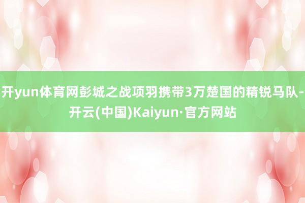 开yun体育网彭城之战项羽携带3万楚国的精锐马队-开云(中国)Kaiyun·官方网站