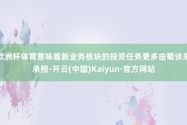 欧洲杯体育意味着新业务板块的投资任务更多由蜀谈来承担-开云(中国)Kaiyun·官方网站